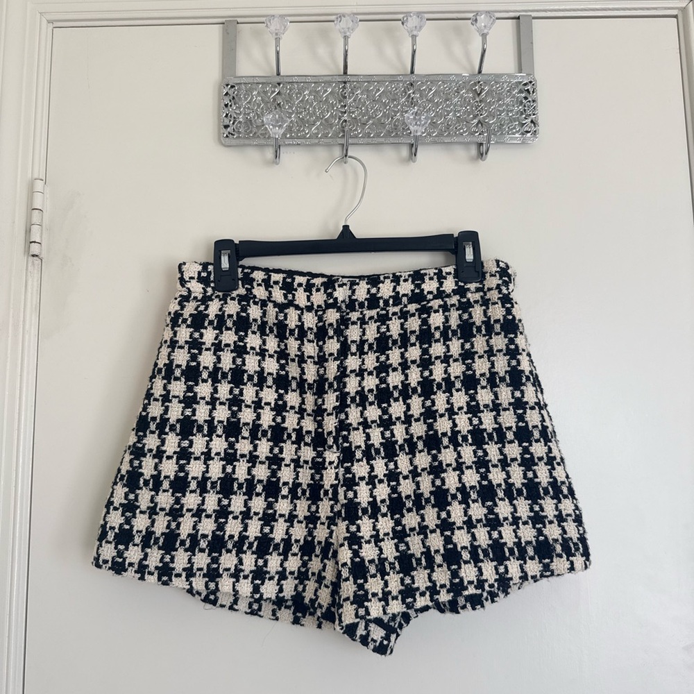 Black and White Tweed Women’s Shorts